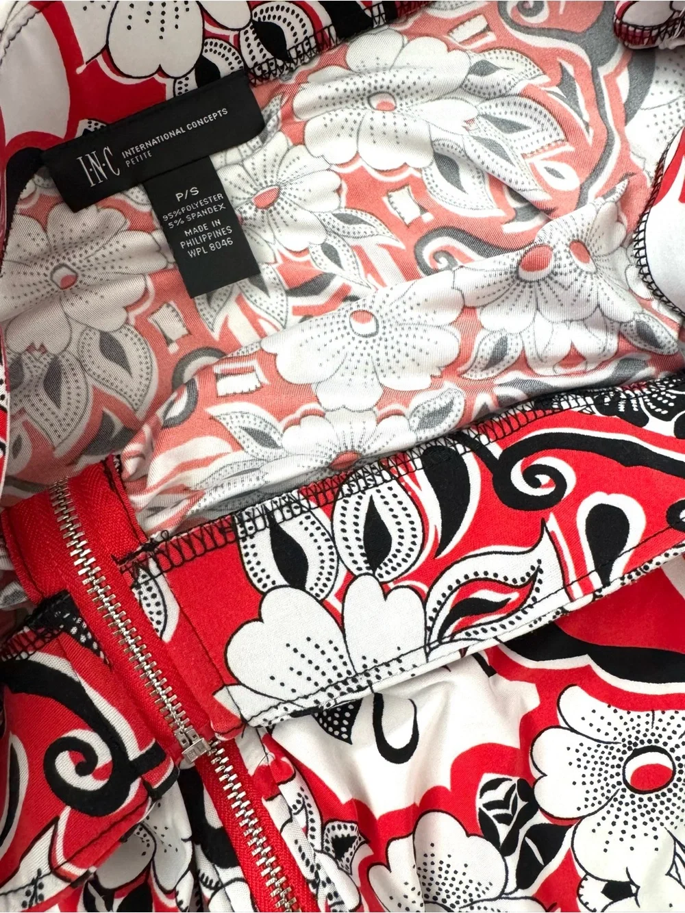 Red & Black Floral Skirt